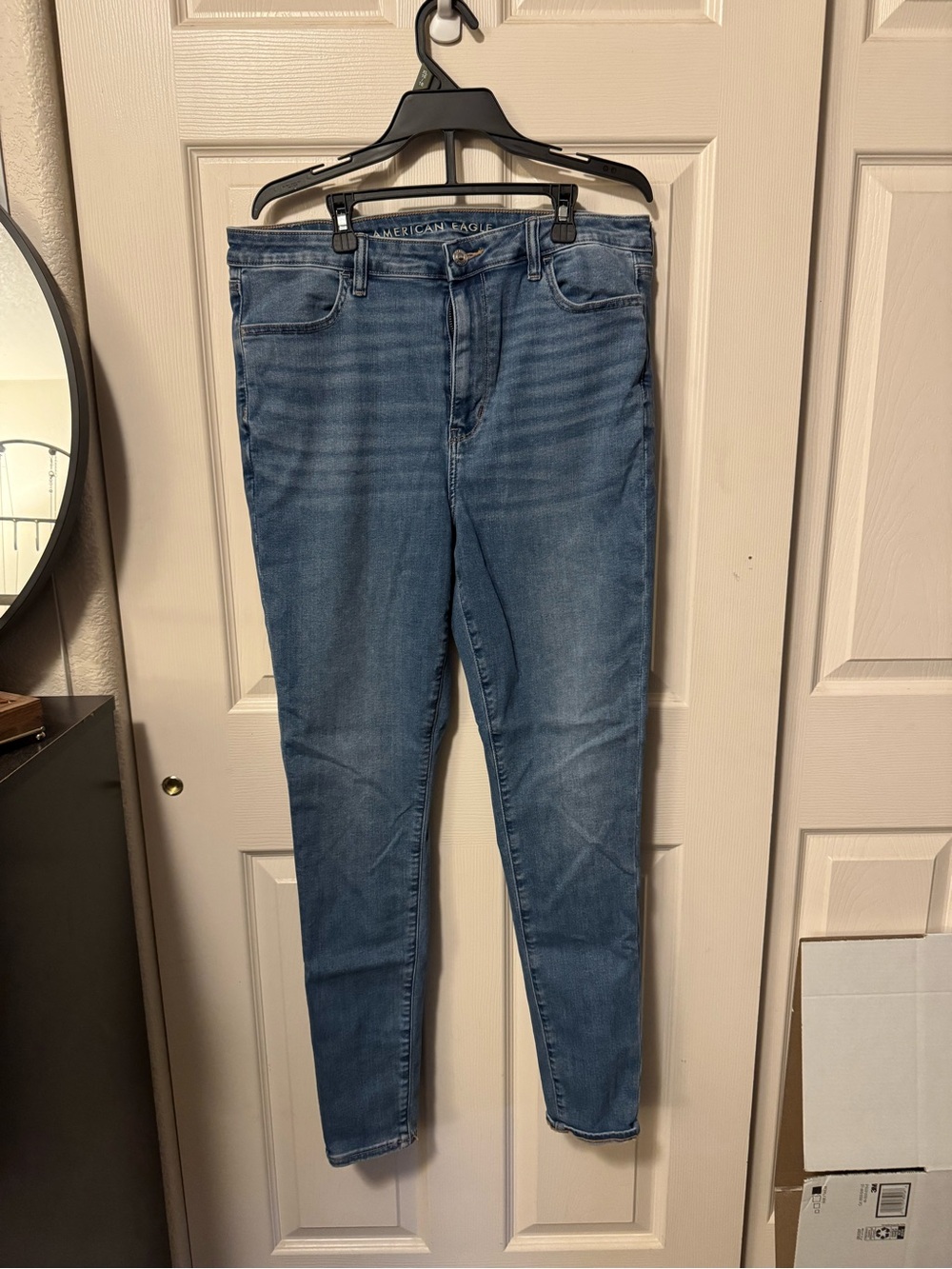 American Eagle Outfitters Women's Blue super hi rise JEGGINGS